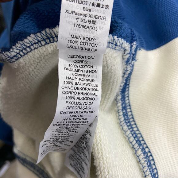 Tory Burch Tory Sport Oversized Sweatshirt Hoodie Blue Ivory Women's Size XL - Picture 10 of 11